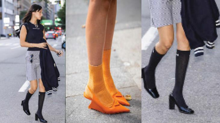 Modada yeni trend ezberleri bozuyor: Topuklu ayakkabı içine spor çorap!